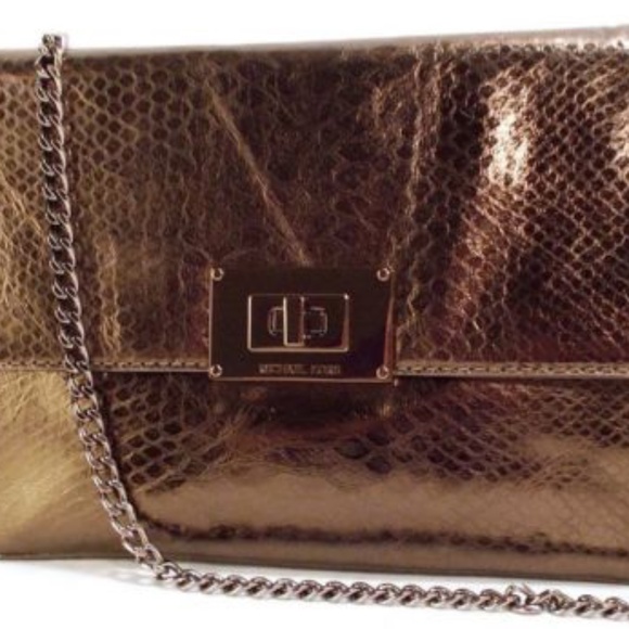 Michael Kors Python Embossed Leather Sloan Handbag - Picture 1 of 6